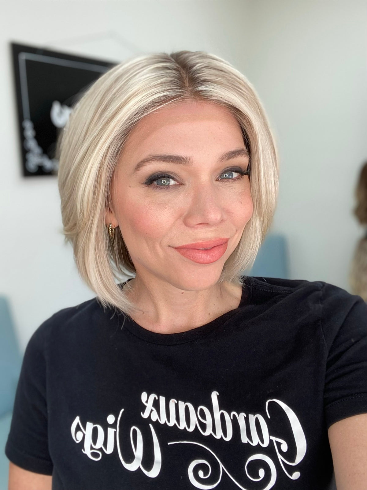 HUMAN HAIR EUROPEAN HAND TIED SHORT MONO TOP WIG (MEDIUM CAP) #8761