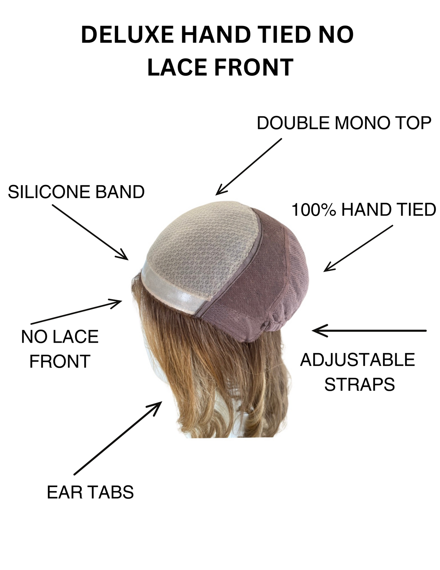 # G-8568 GARDEAUX DELUXE HAND TIED MONO TOP WIG, NO LACE FRONT (SMALL CAP)