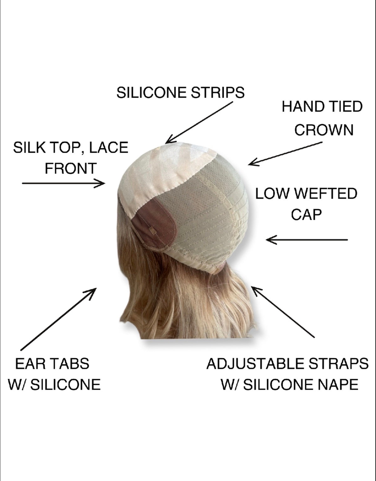 HUMAN HAIR DELUXE HAND TIED CONTOUR CAP WIG STOCK # BM-2.16 (SMALL CAP)