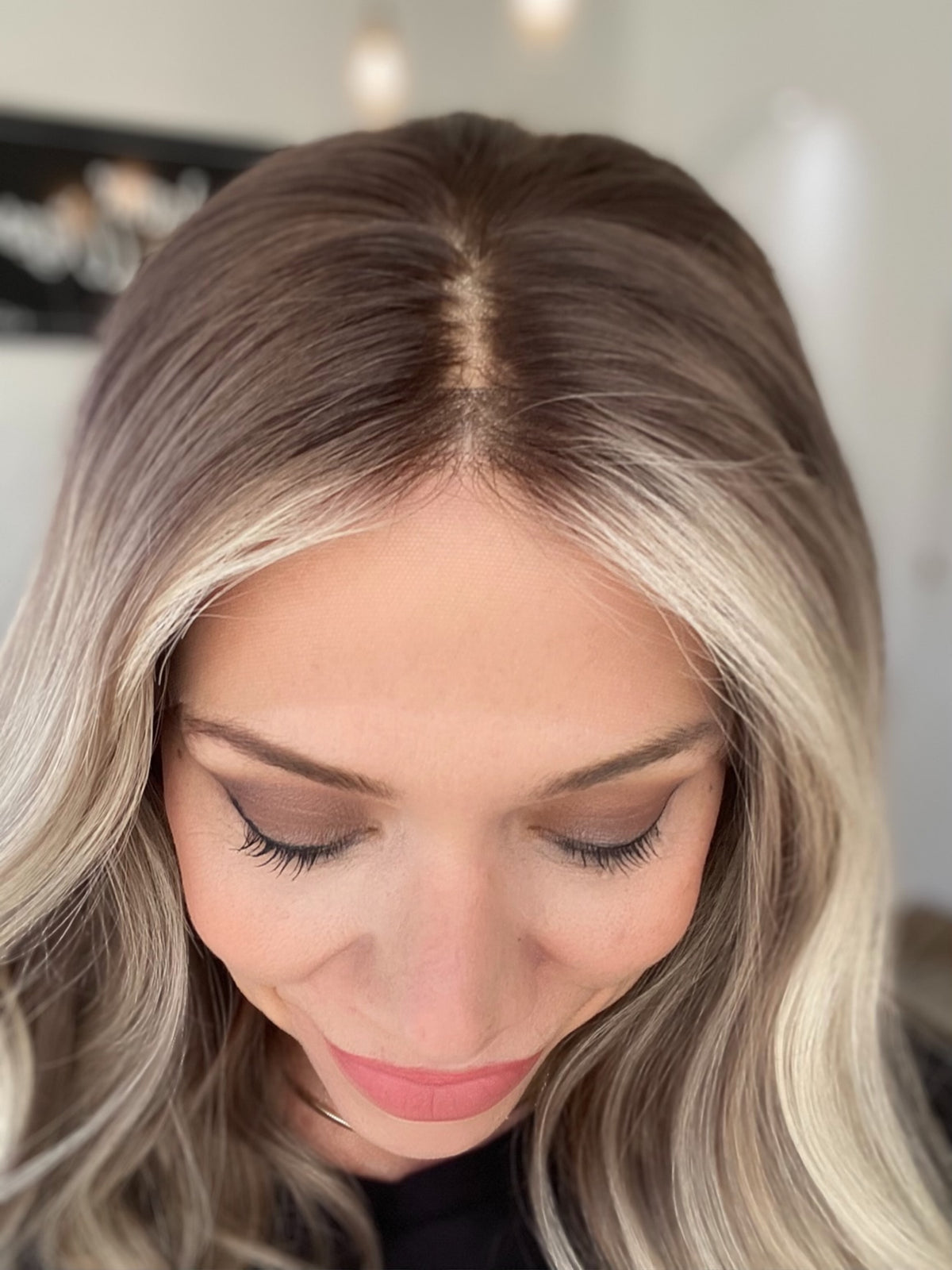 HUMAN HAIR HAND TIED MONO TOP WIG # G-8634