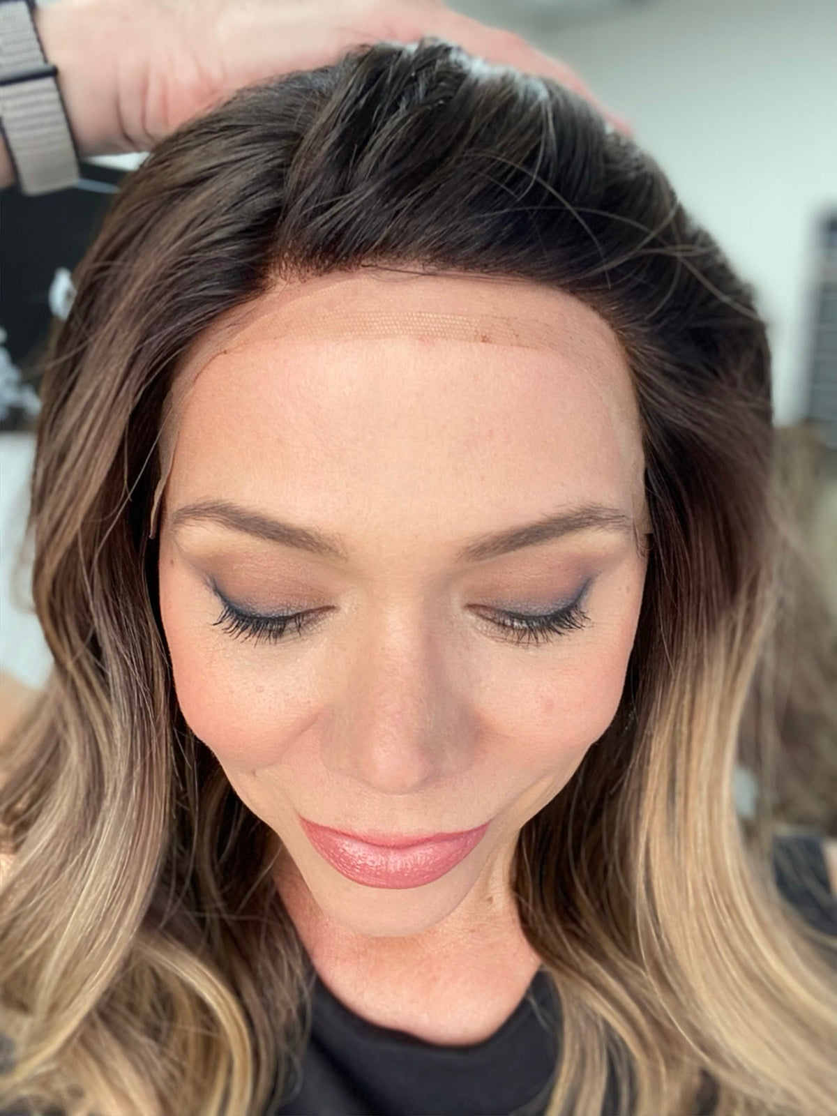 HUMAN HAIR HAND TIED DOUBLE LACE TOP WIG (MEDIUM CAP) # 8758