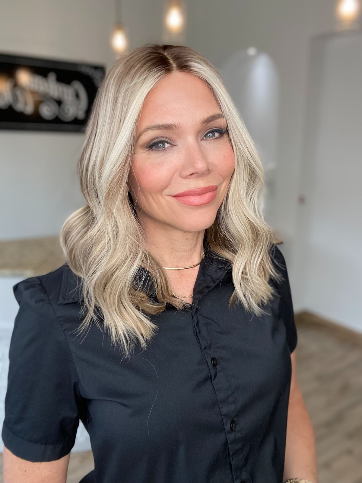 HUMAN HAIR  LACE TOP WIG (MEDIUM CAP) # G-8373