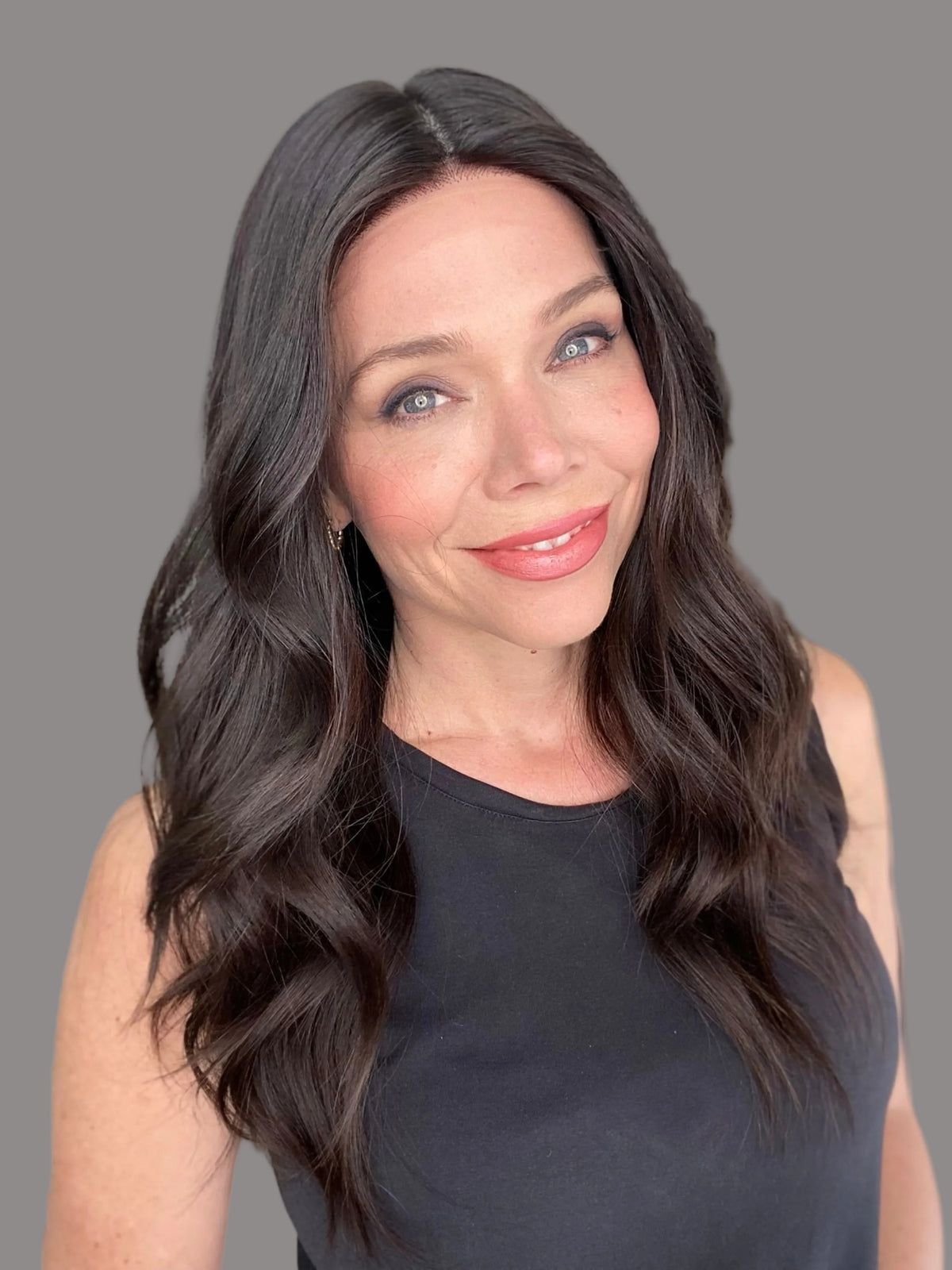 Human hair hand tied brunette wig 