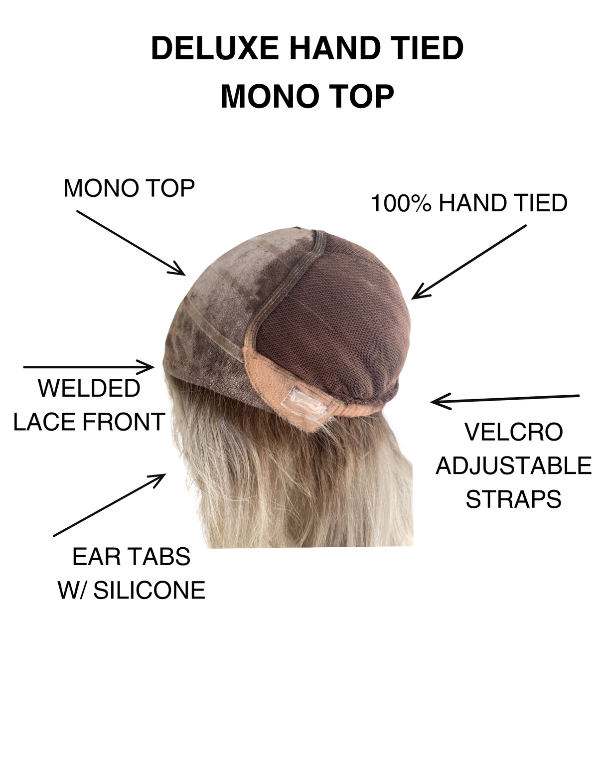 HUMAN HAIR MONO TOP HUMAN HAIR WIG (MEDIUM CAP) #G-8584