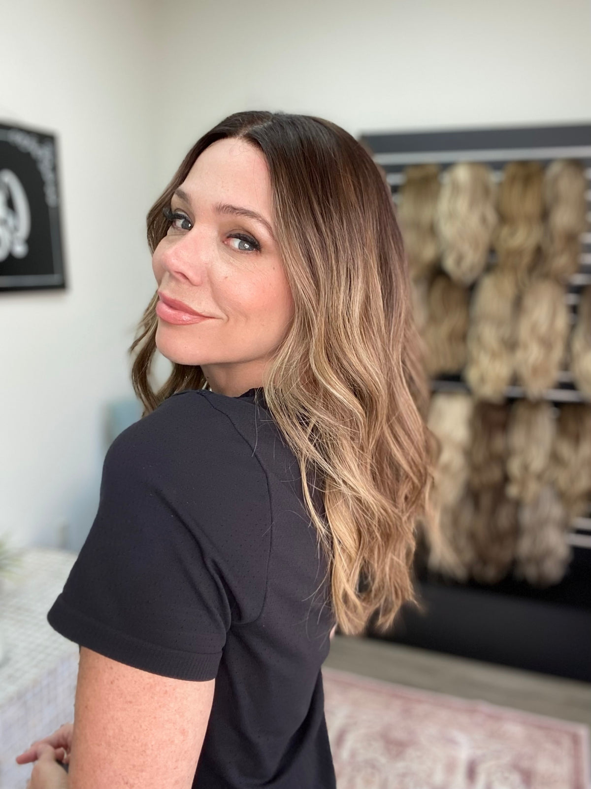 HUMAN HAIR HAND TIED DOUBLE MONO TOP WIG (MEDIUM CAP) # 8757