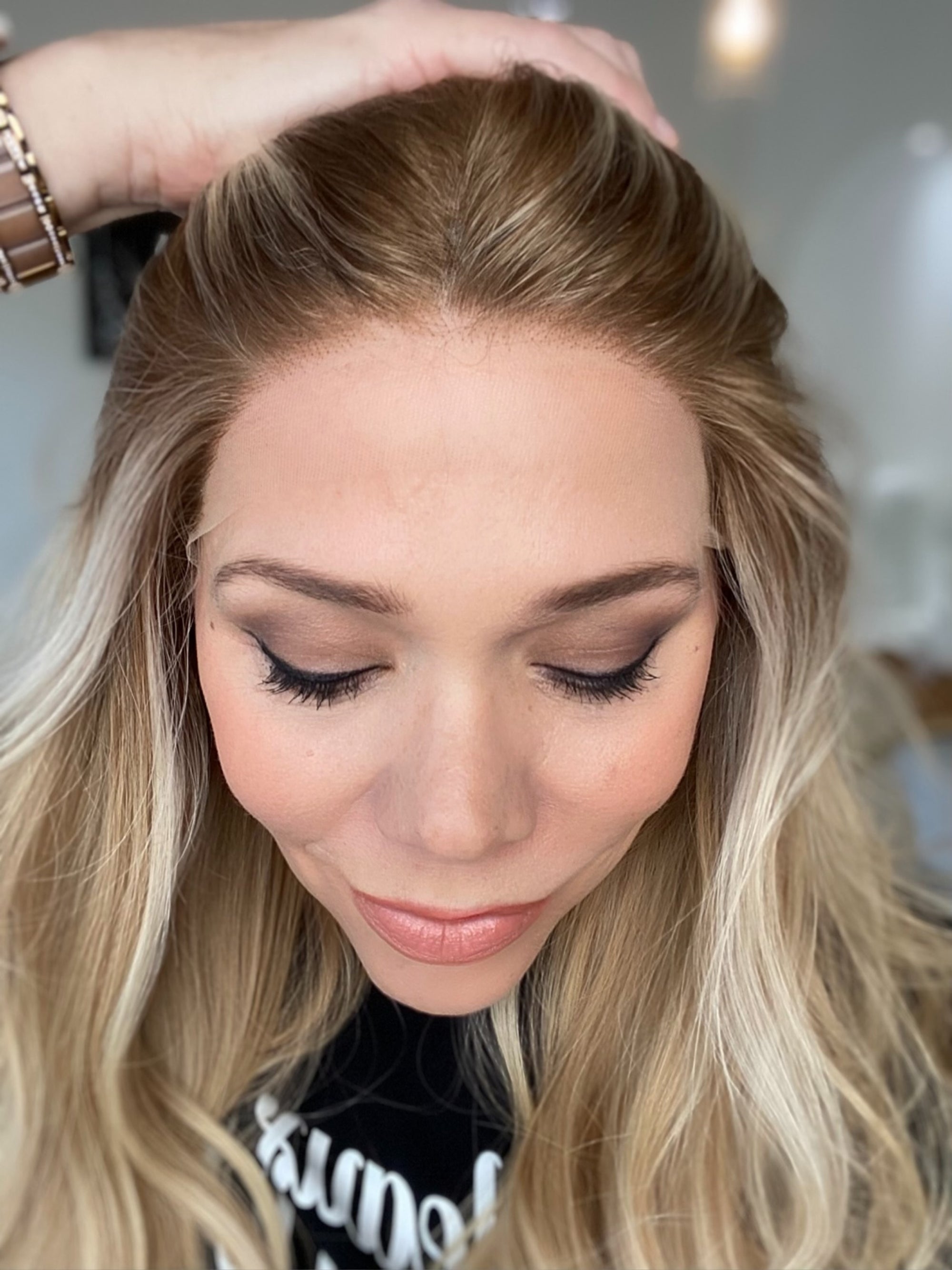 STOCK # LM10.14 GARDEAUX DELUXE DOUBLE LACE TOP SILICONE LINED WIG (MEDIUM CAP)