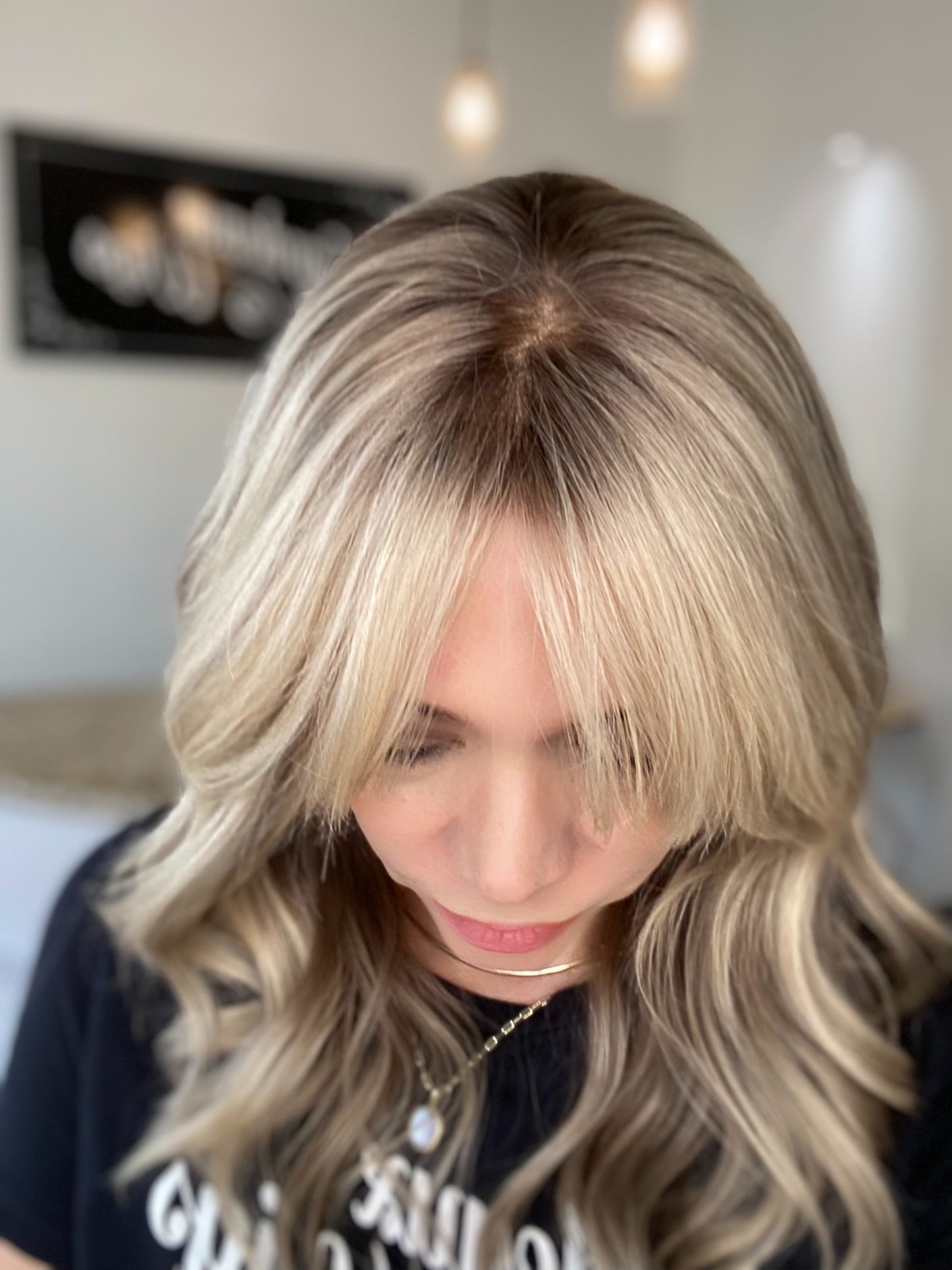 HUMAN HAIR HAND TIED MONO TOP WIG (MEDIUM CAP) # G-8566