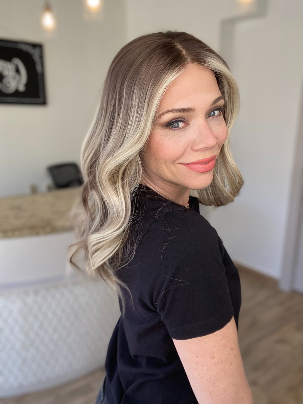 HUMAN HAIR HAND TIED MONO TOP WIG # G-8634