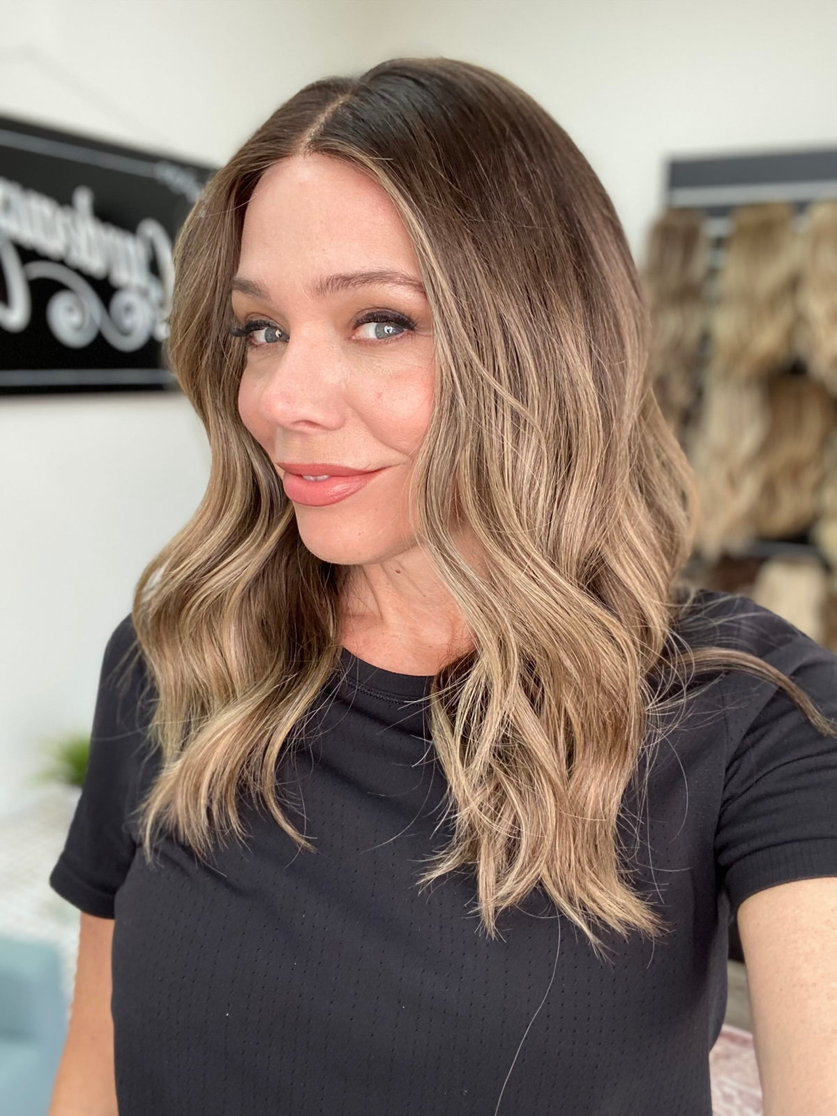 HUMAN HAIR HAND TIED MONO TOP WIG (MEDIUM CAP) # 8755