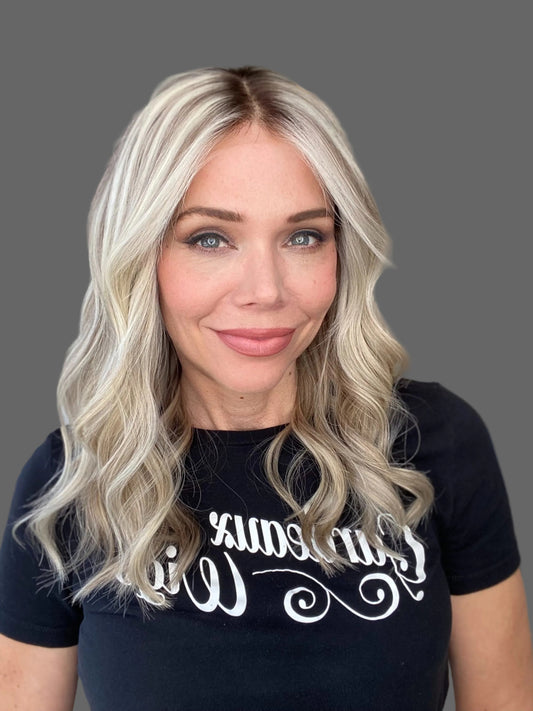 Cool Blonde Rooted Human hair wig