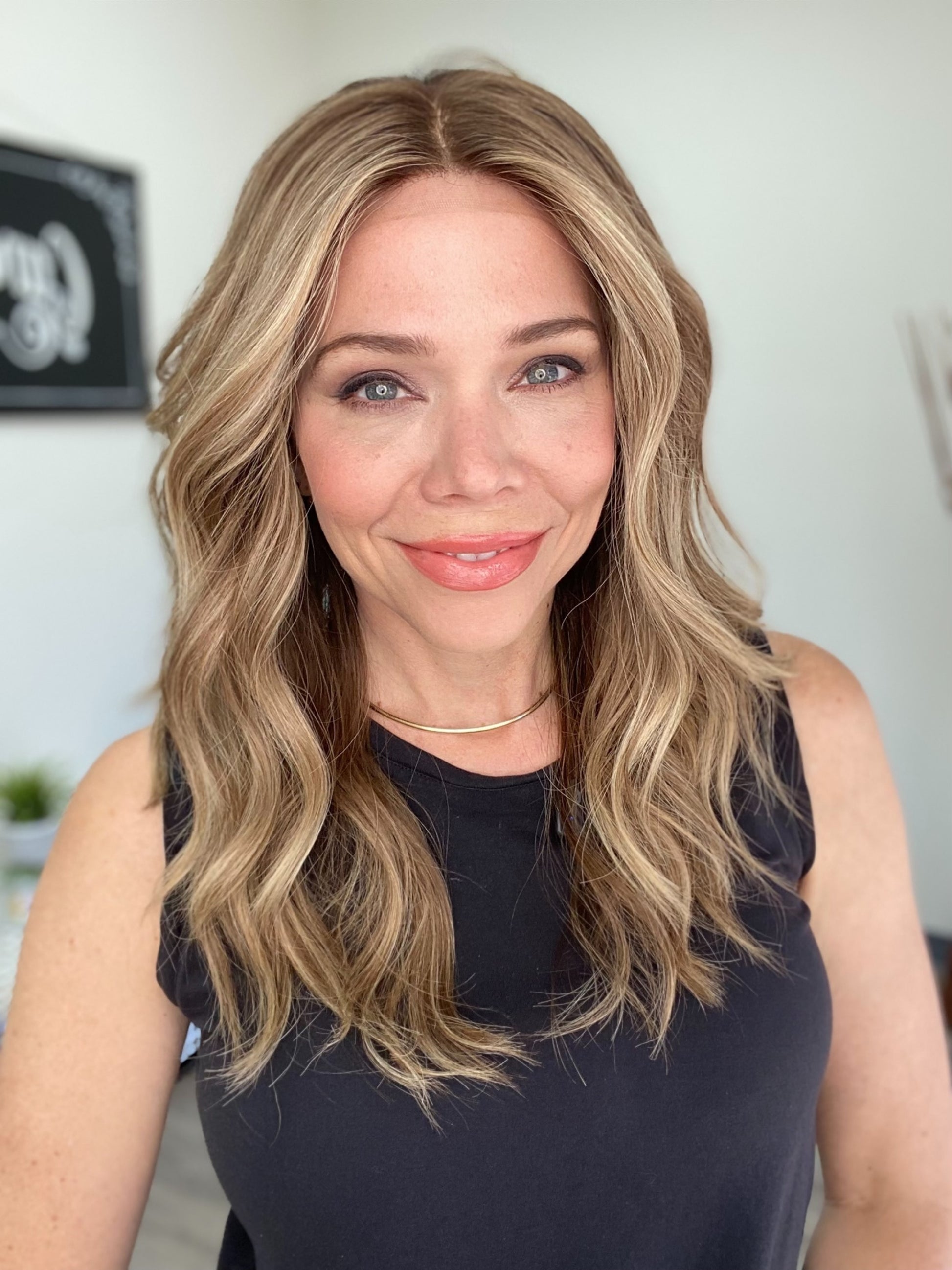 Brunette Human Hair hand tied  double monofilament top wig