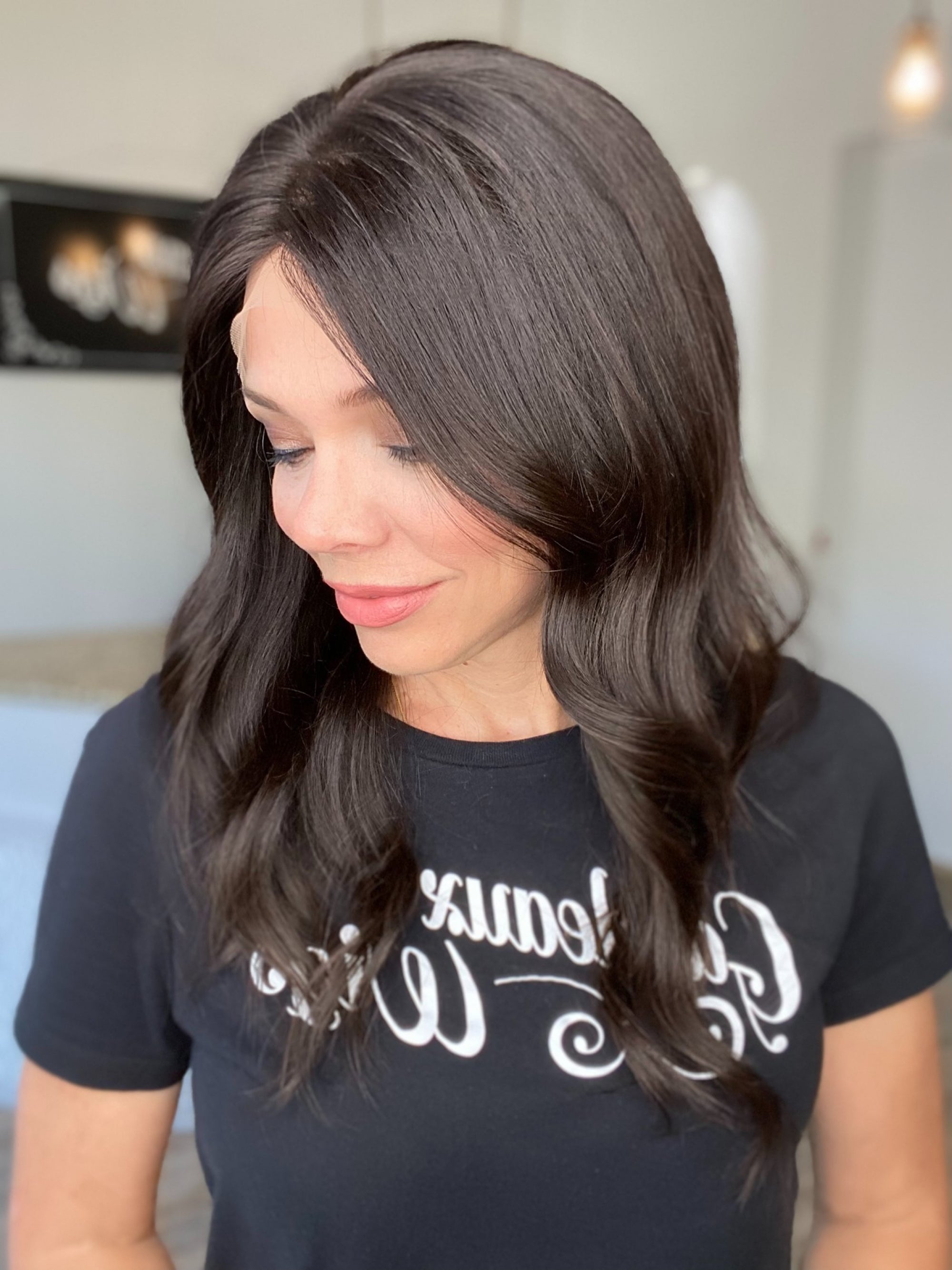 STOCK # FLS 1B.14 VIRGIN 1B GARDEAUX FULL LACE SILK TOP WIG  (MEDIUM CAP)