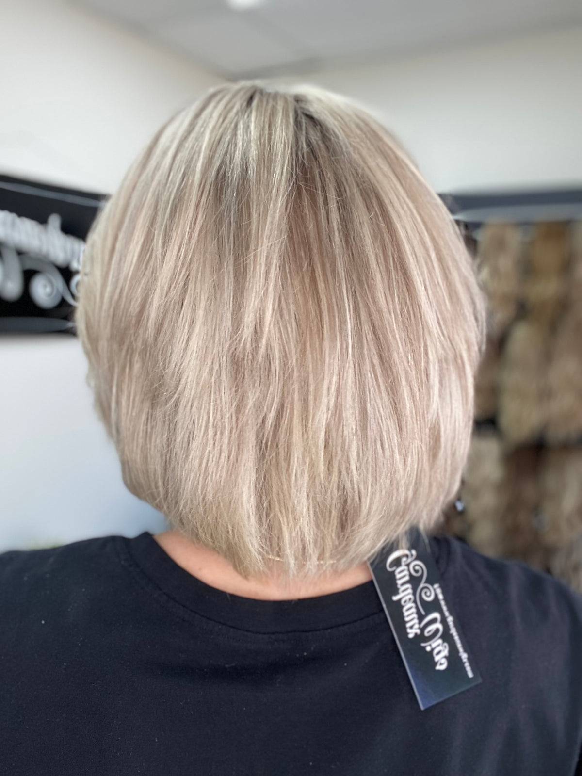 HUMAN HAIR EUROPEAN HAND TIED SHORT MONO TOP WIG (MEDIUM CAP) # 8768