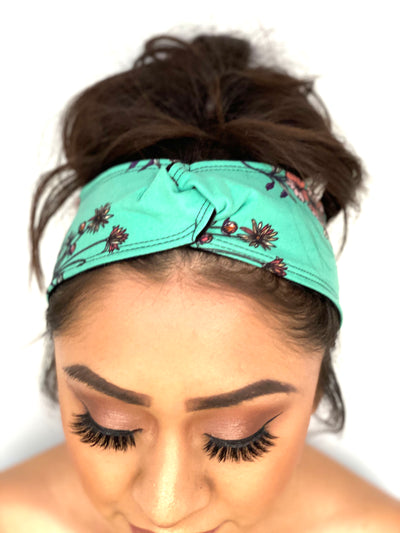 Knotted Turquoise Floral Headband