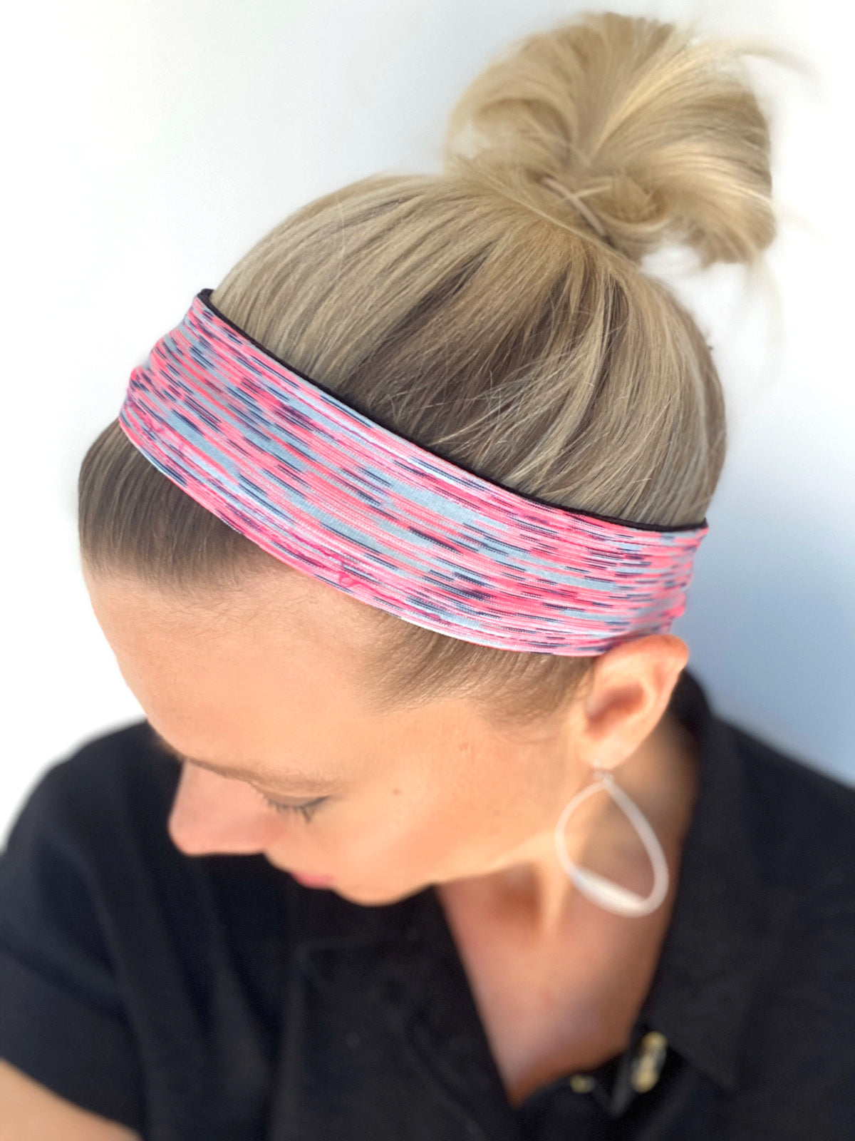 Clutch Fitness 2" Headband (Pink and Grey)